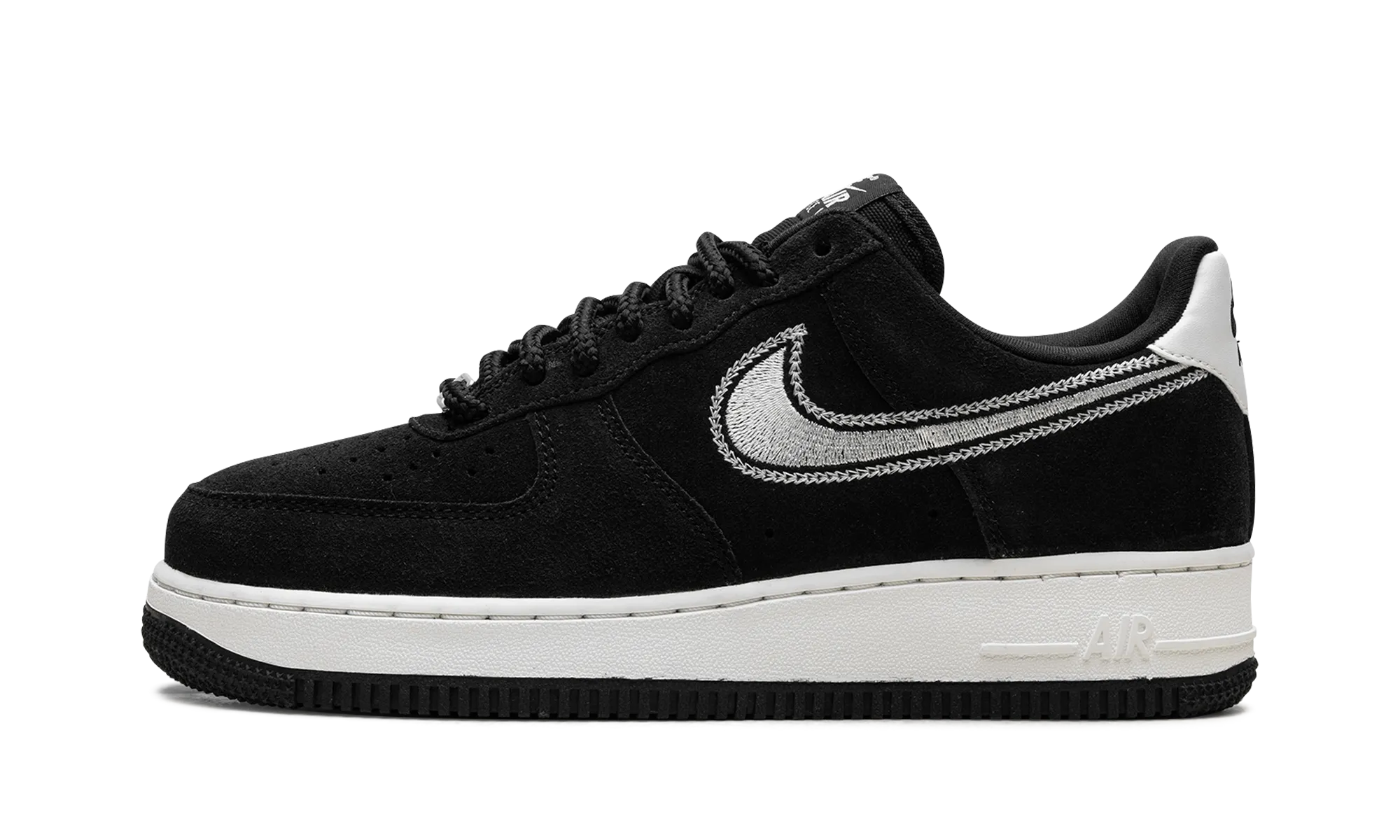 Air Force 1 Low '07 LV8 "Black Sail Embroidered Swoosh" Impact Safe Customizable Fit Mechanism