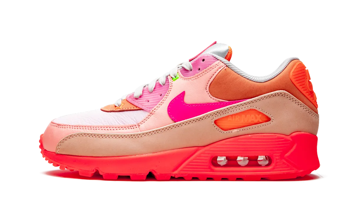 AIR MAX 90 PRM WMNS "Platinum Crimson/Bright Purple" quick - drying shoes