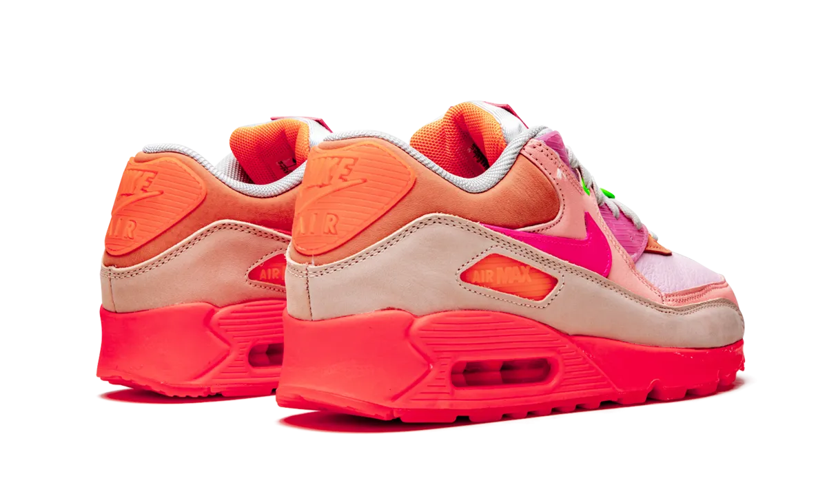 AIR MAX 90 PRM WMNS "Platinum Crimson/Bright Purple" outdoor adventurer shoes logo - buckled shoes