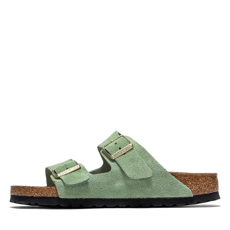 Women's Birkenstock Arizona Soft Footbed Suede - Green Tea On The Go Shoes