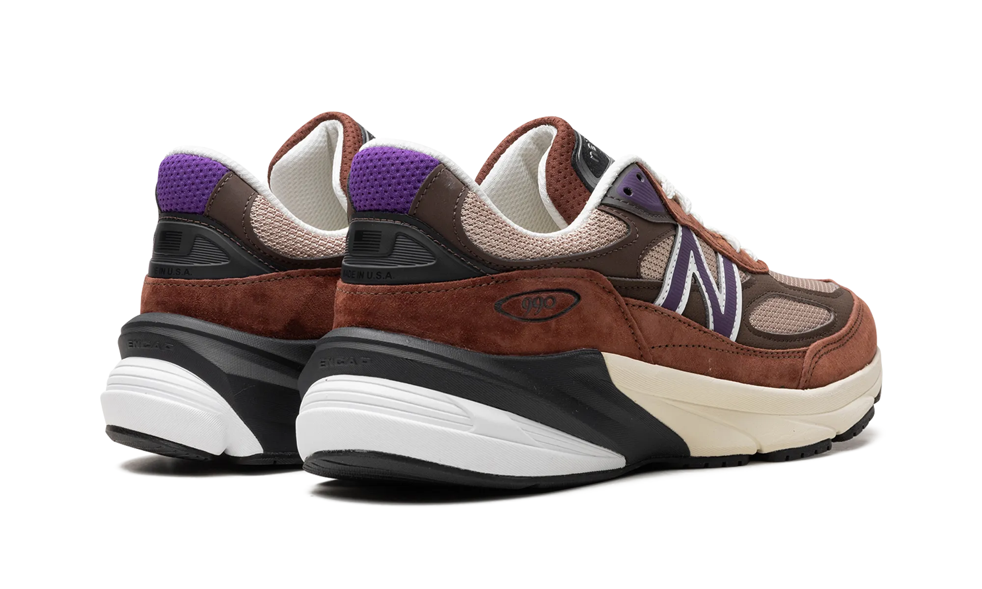 indoor workouts moisture - wicking running footwear 990v6 "Made in USA - Rich Oak / Cosmic Grape"