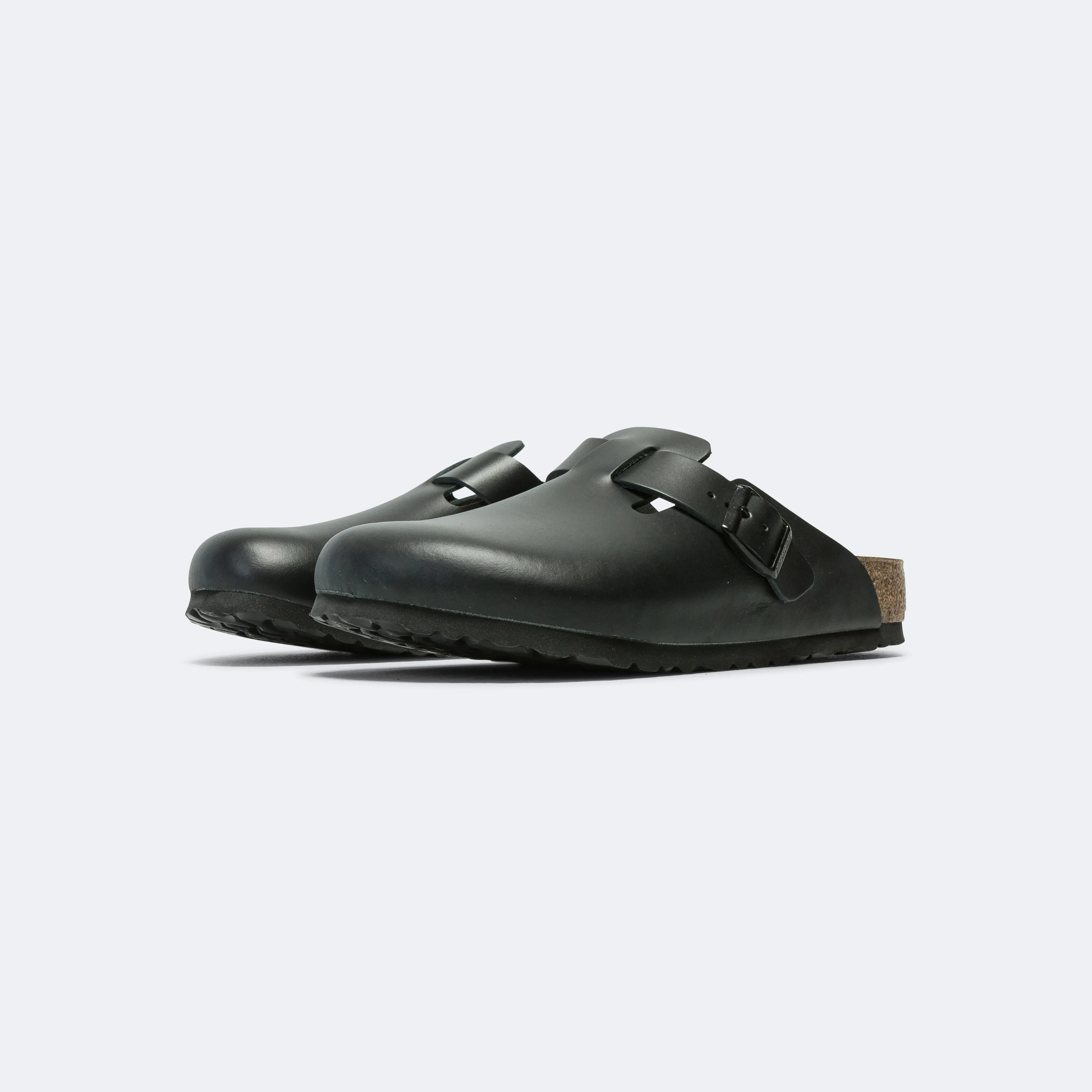 Boston - Black Smooth Leather Stylish Beach Footwear Fashionable Flip-flops for Travel