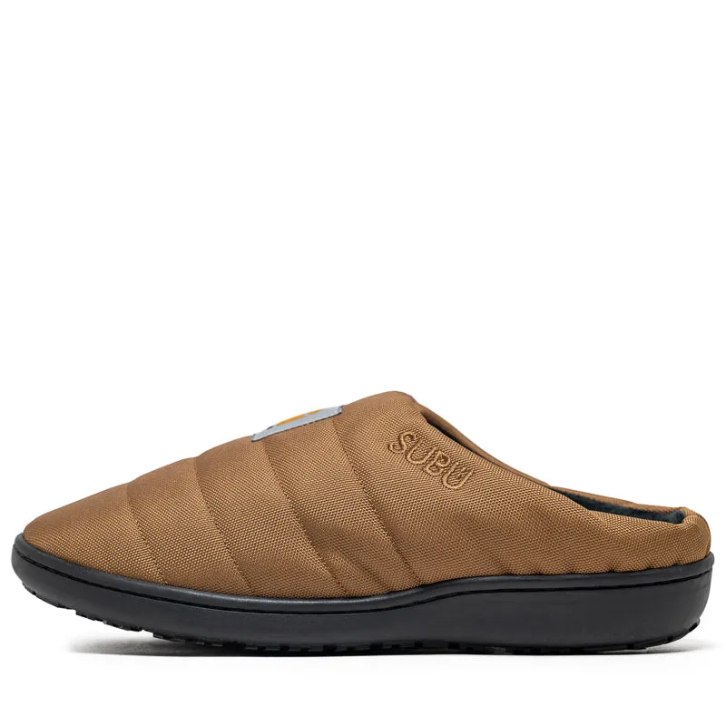 Soft Leather Open Toe Shoes SUBU x Carhartt WIP Cordura Slippers - Hamilton Brown