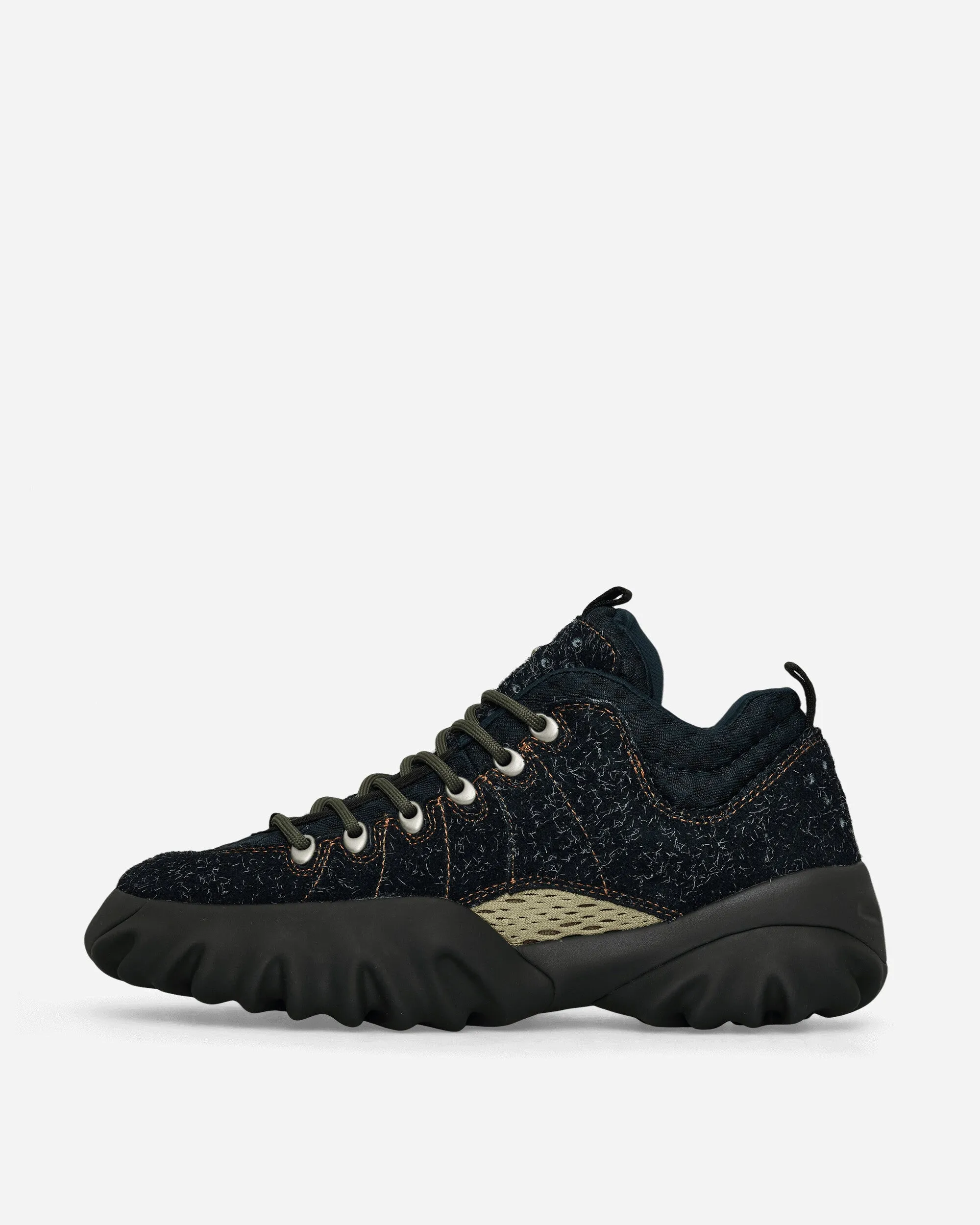 Elastic Strap LowTop Suede Edge Boots Hairy Blue Graphite