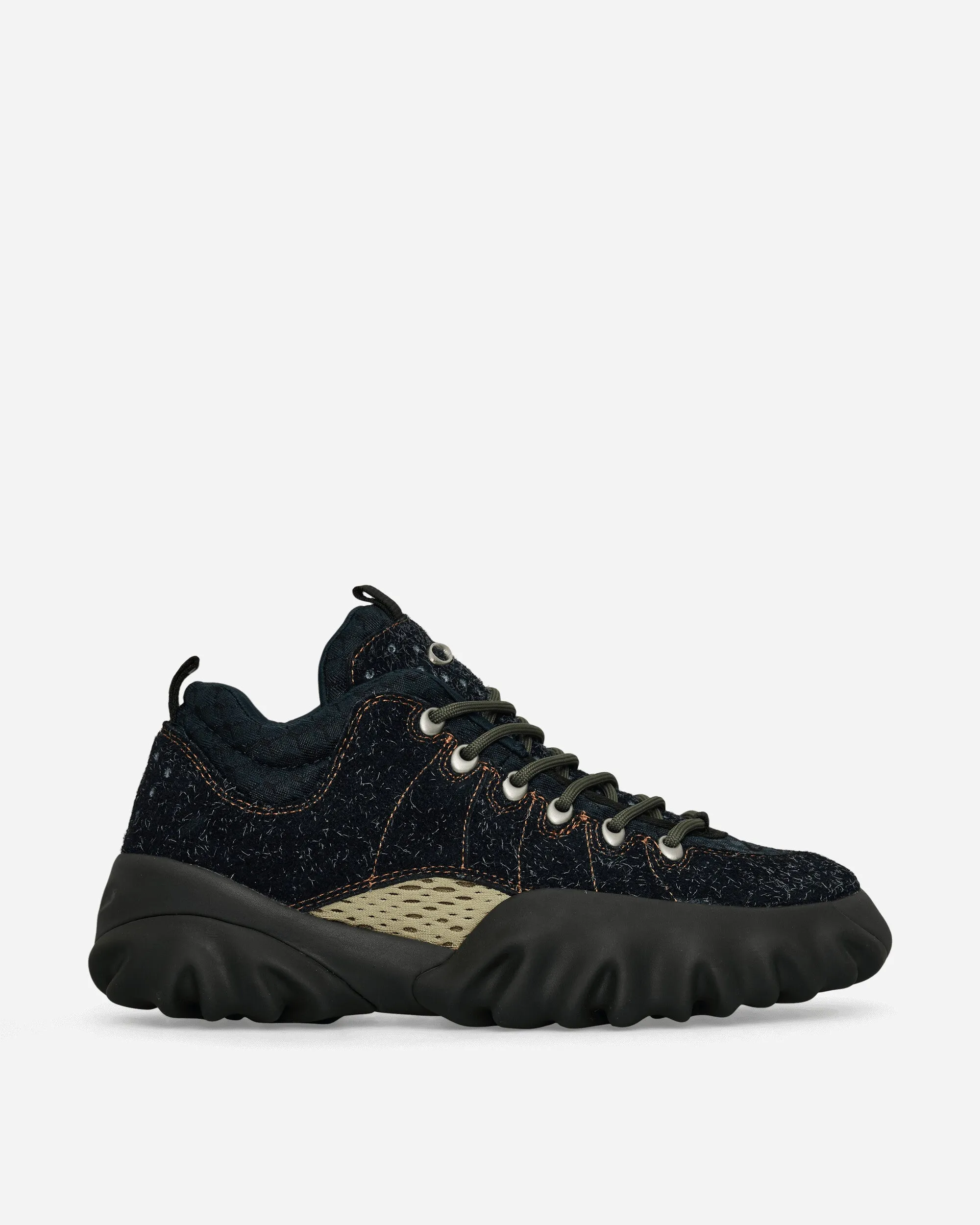 Suede Edge Boots Hairy Blue Graphite Push Forward Statement Piece