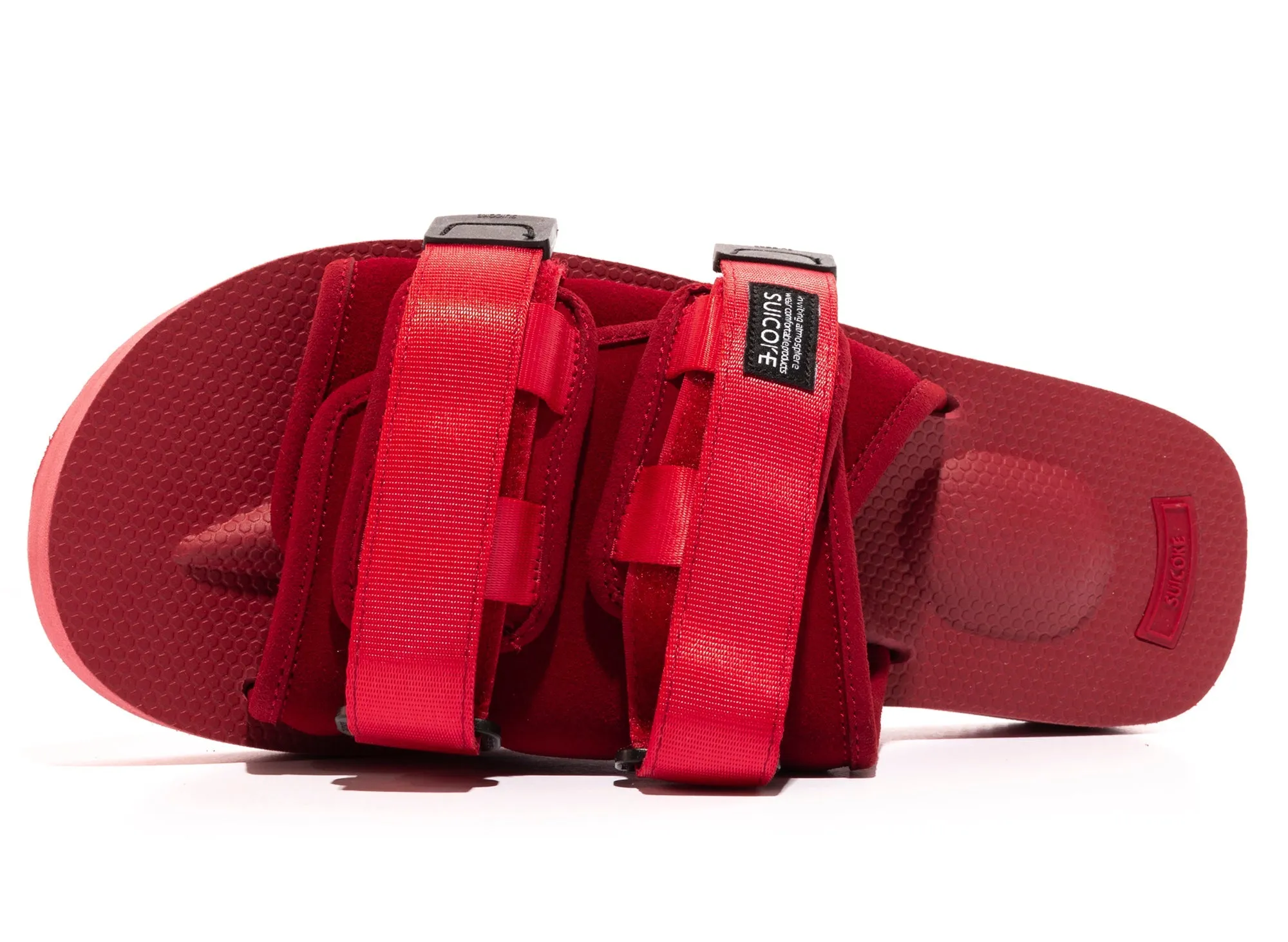 Knitted Warm Secure Suicoke Moto-VS Sandals in Red