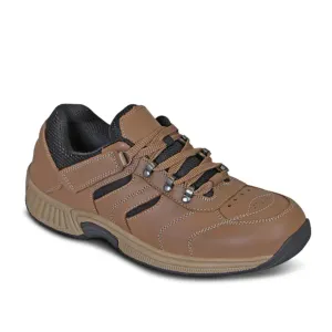 Orthofeet - Men - Shreveport Tie-Less - Brown Construction Worker Rugged And Durable