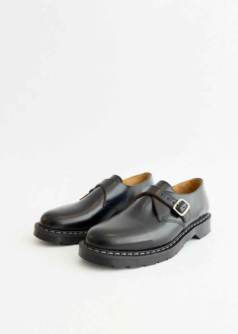 Black Hi-Shine Monk Shoes Breathable Upper Control Shade