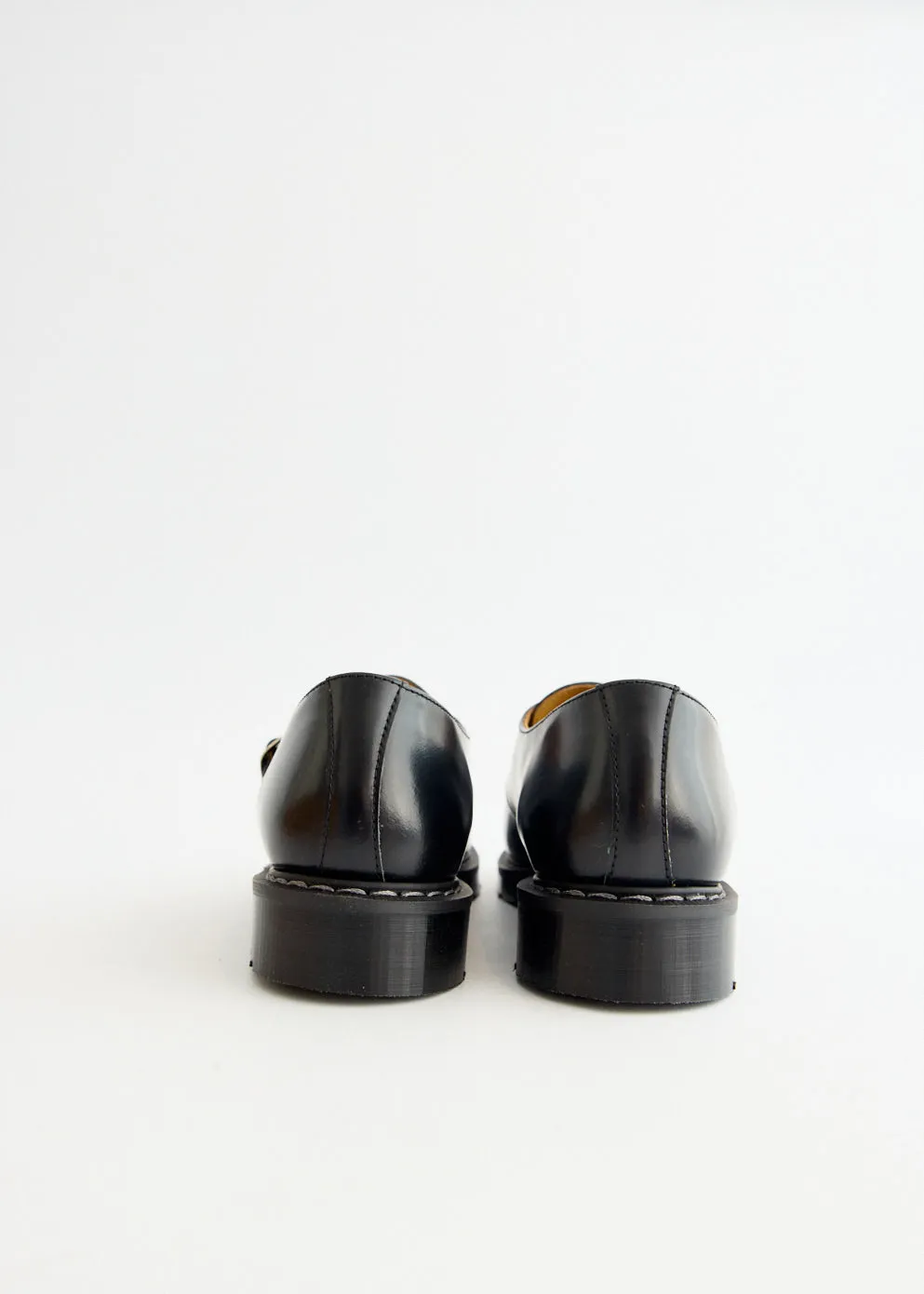Long Life Cozy Steps Black Hi-Shine Monk Shoes