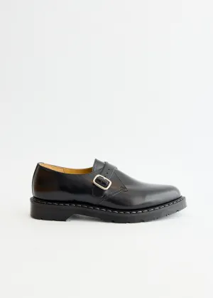 Black Hi-Shine Monk Shoes Versatile Boots