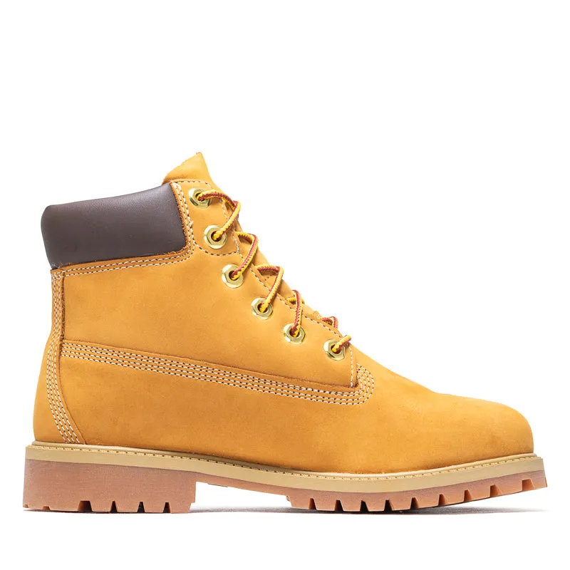 Timberland 6" Lace Up Waterproof Boot (GS) - Wheat Elastic Material Grey Storm