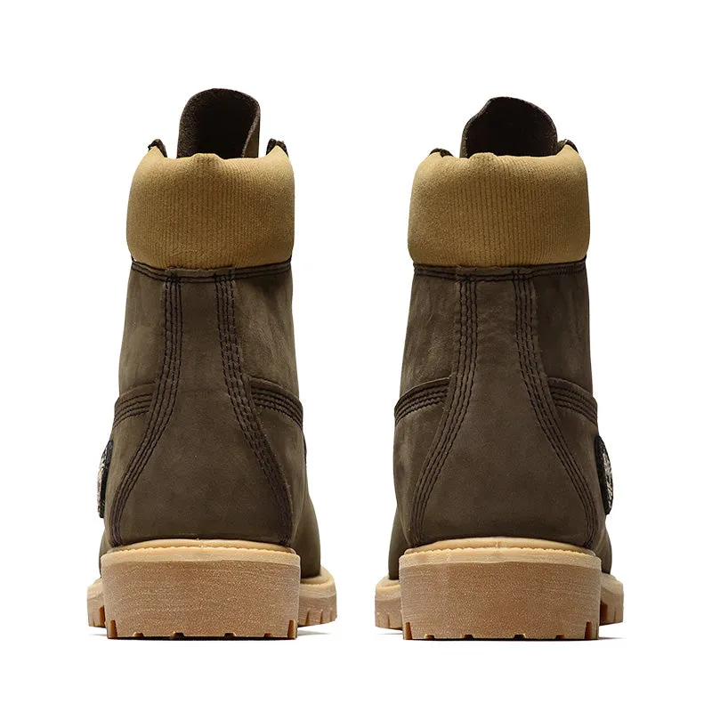 Timberland Premium 6" Lace Up Waterproof Boot - Dark Brown/Nubuck Olive Practical Choice