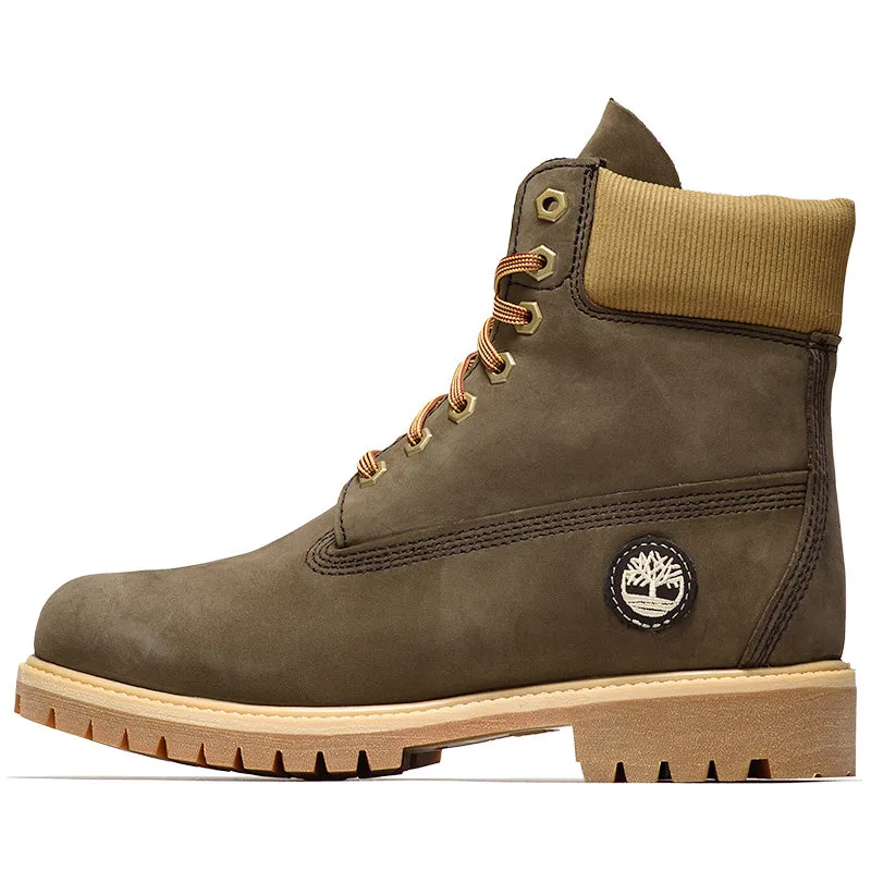 Durable Material Outdoor Essential Timberland Premium 6" Lace Up Waterproof Boot - Dark Brown/Nubuck Olive