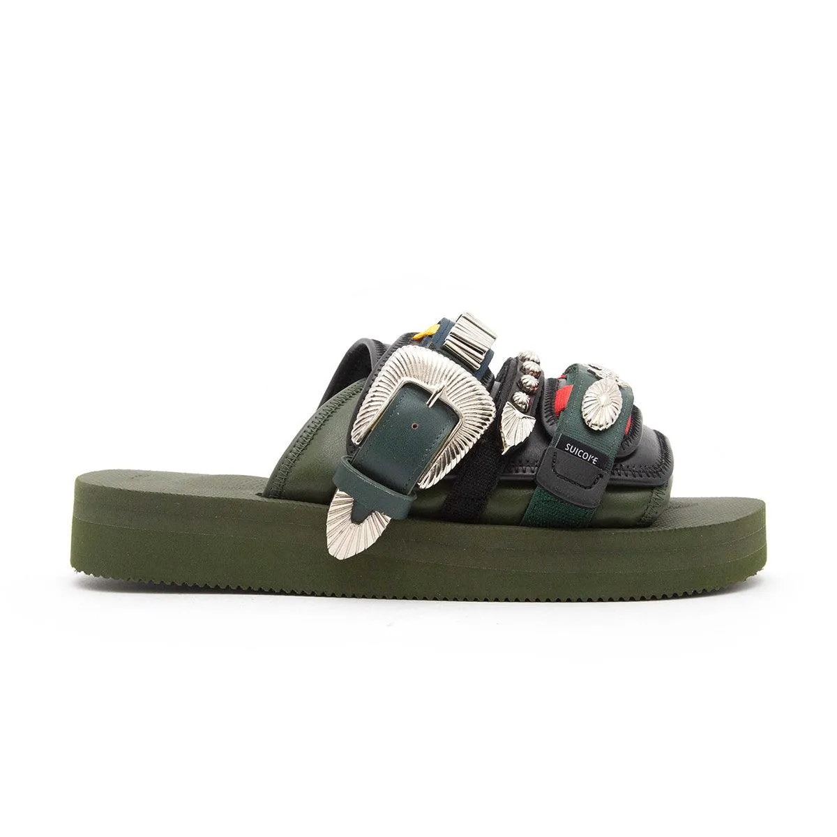   Toga Virilis MOTO 'Olive Mix' moccasins open - toe