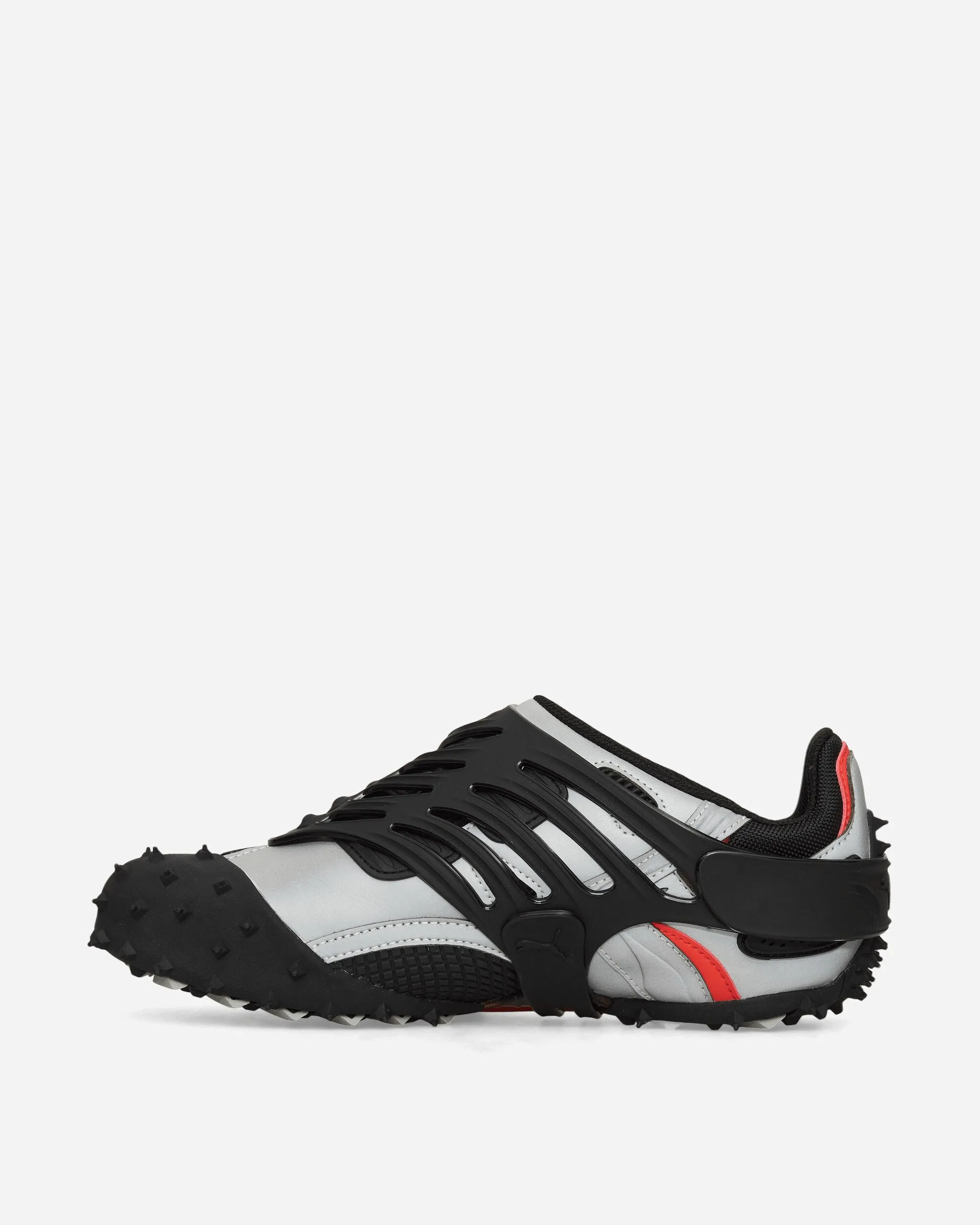 Ankle Hugging Collar A$AP Rocky Mostro Gabbia Leather Sneakers Black / Silver