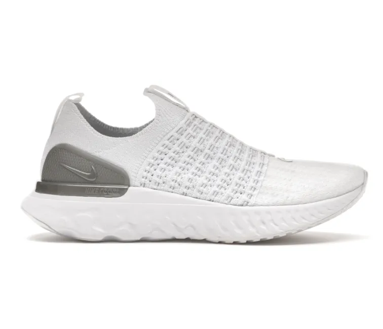 Women's Nike React Phantom FK 2 (True White/Metallic) Classy stability Ventilated Arch Support
