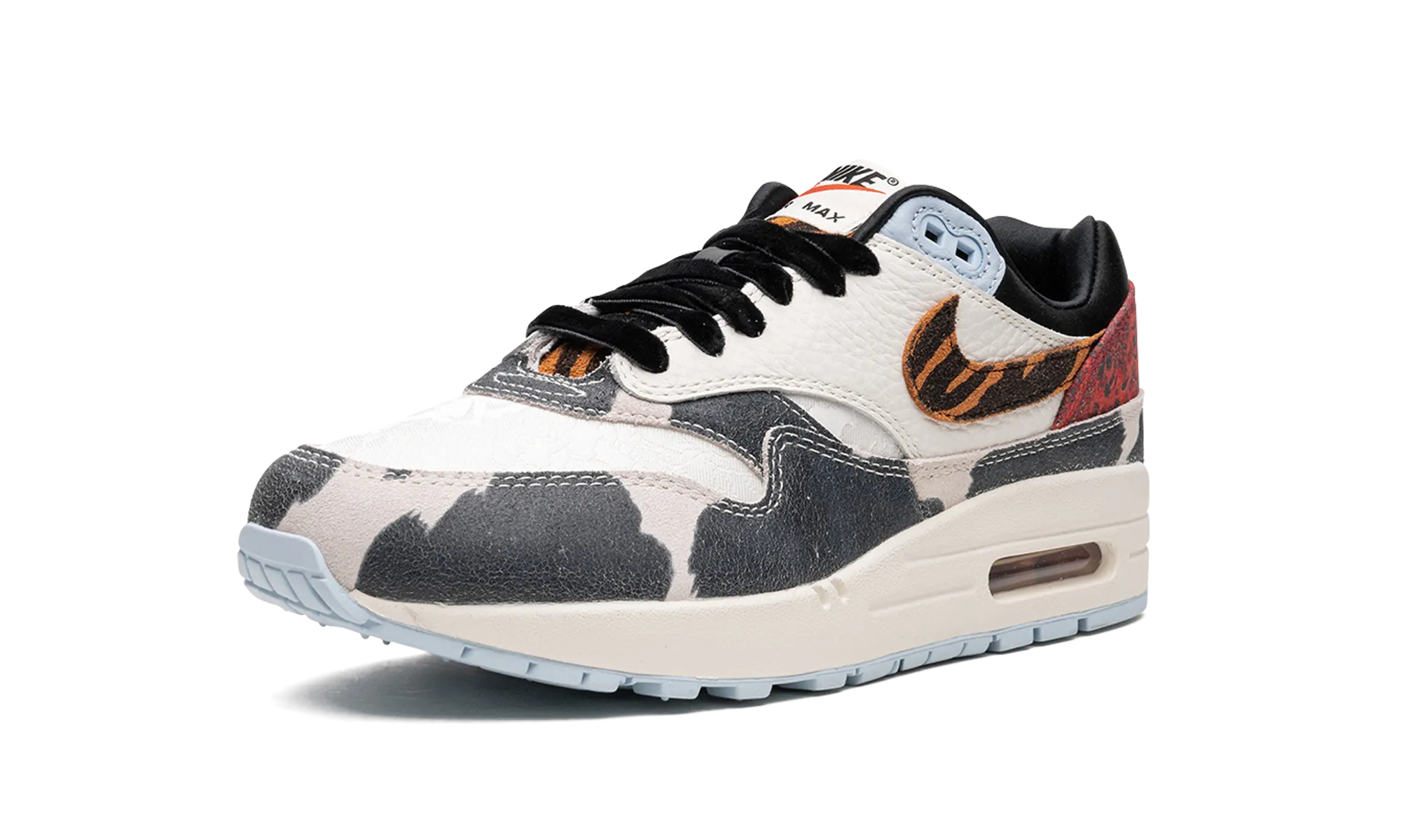 AIR MAX 1 '87 MNS WMNS "Tiger Swoosh Cow Print" race day shoes
