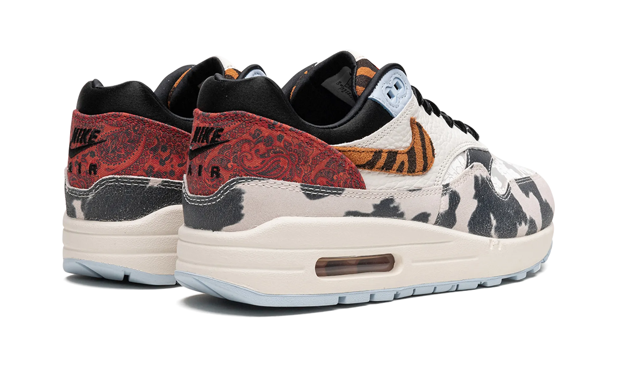 AIR MAX 1 '87 MNS WMNS "Tiger Swoosh Cow Print" Snowy running traction animal - themed running gear