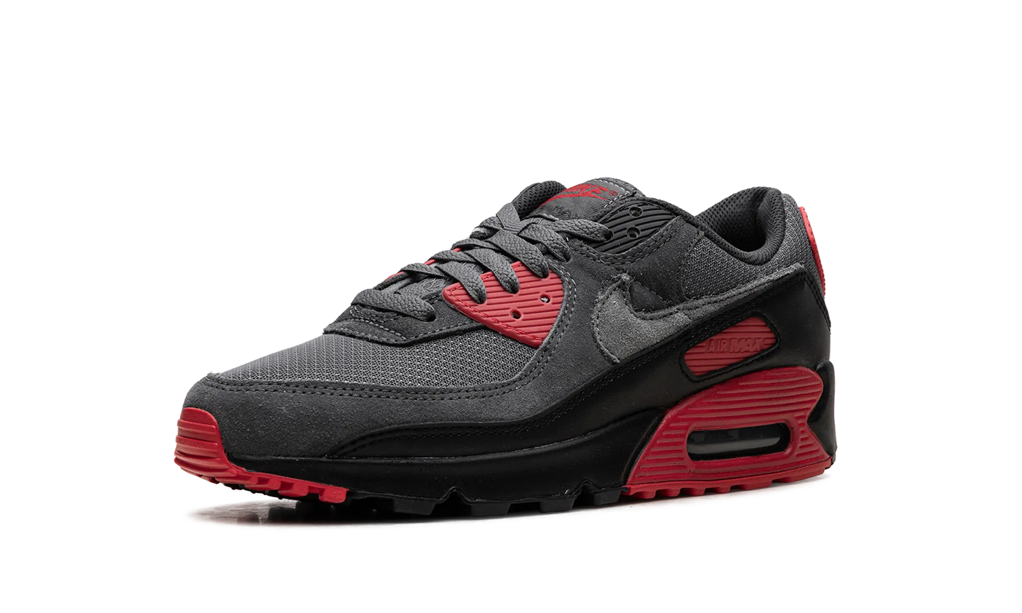 Air Max 90 "Smoke Grey Fire Red" aerobic exercise shoe suitability Trail Ready Fit