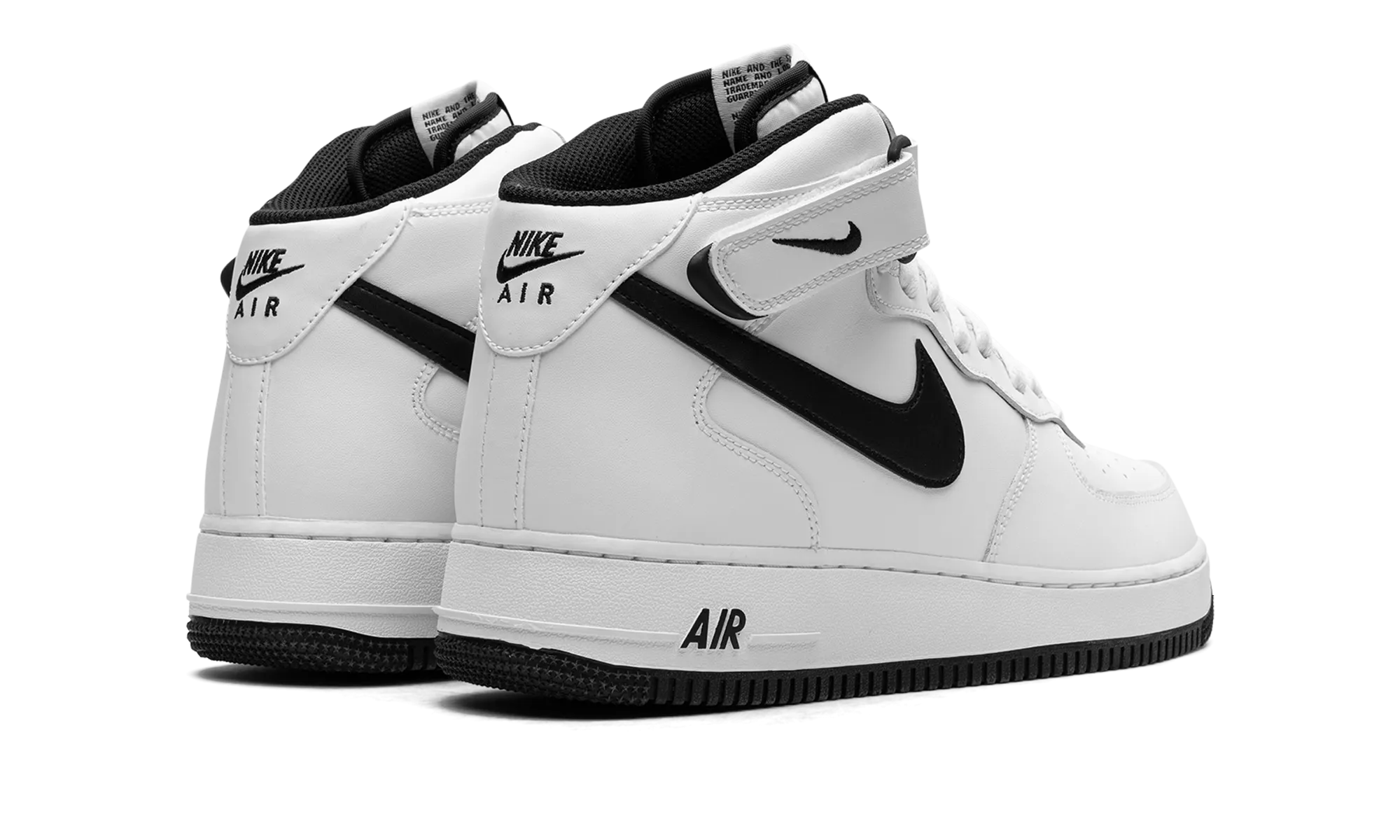 Air Force 1 Mid "White/Black" Microfiber Lining Tech Easy To Clean
