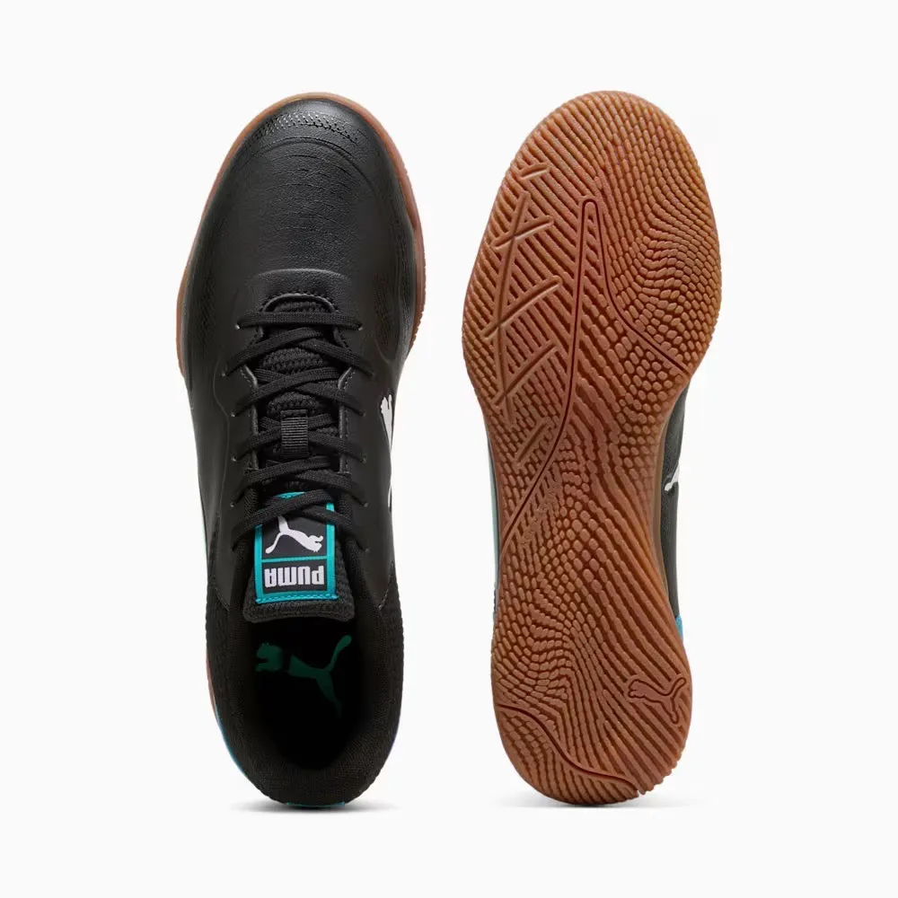 Movement Ease Steady Hike Puma Truco III IN Indoor Football Shoes (Black/Aquatic/Tropical Blue/White)