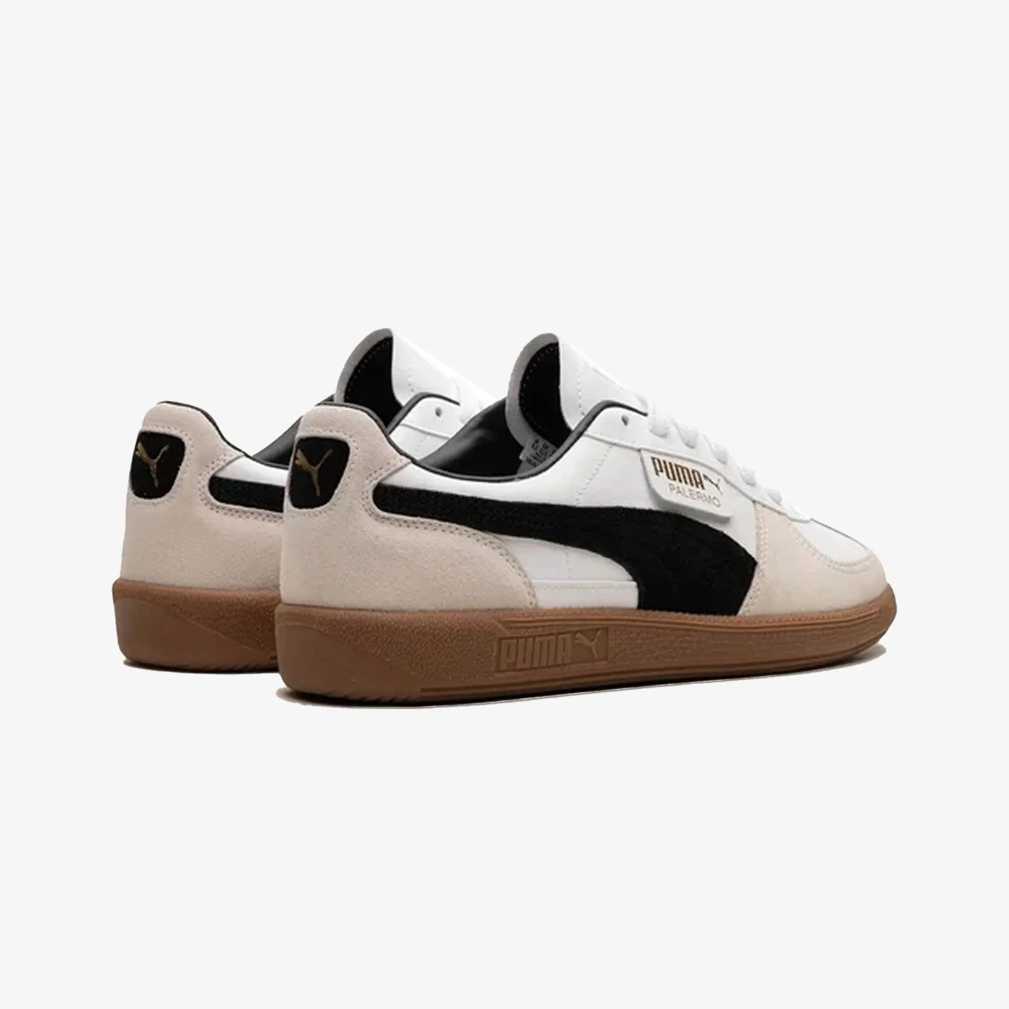PUMA | PALERMO LTH { WHITE\VAPOR GRAY-GUM Neutral Mood Planet Run