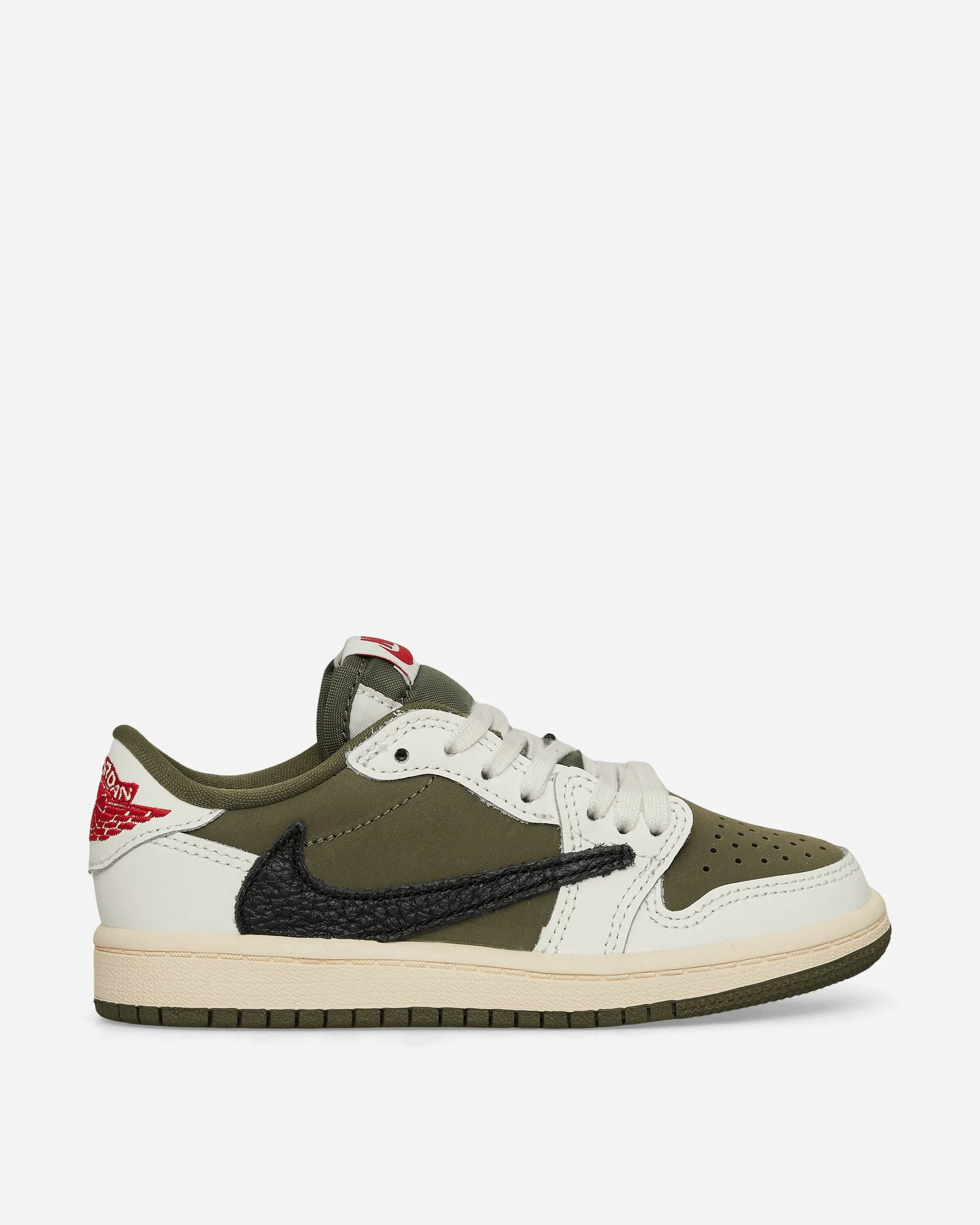 Comfort collar Subtle design Travis Scott Air Jordan 1 Low (PS) Sneakers Medium Olive