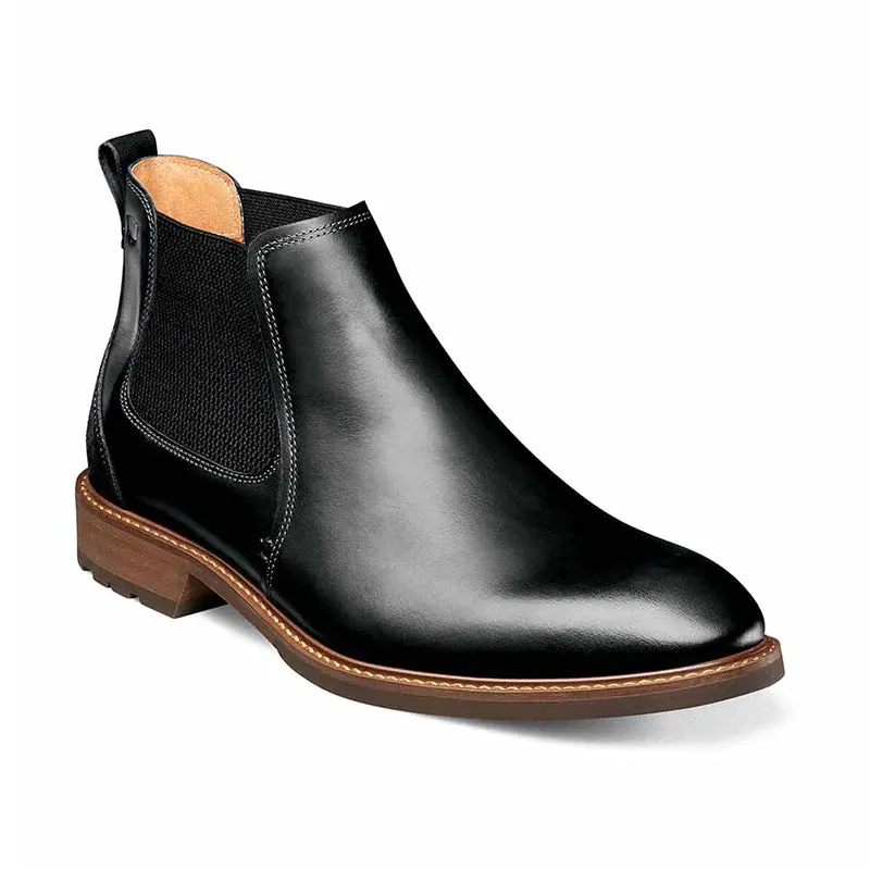 Men's Lodge Plain Toe Black Crazy Horse Silent Step