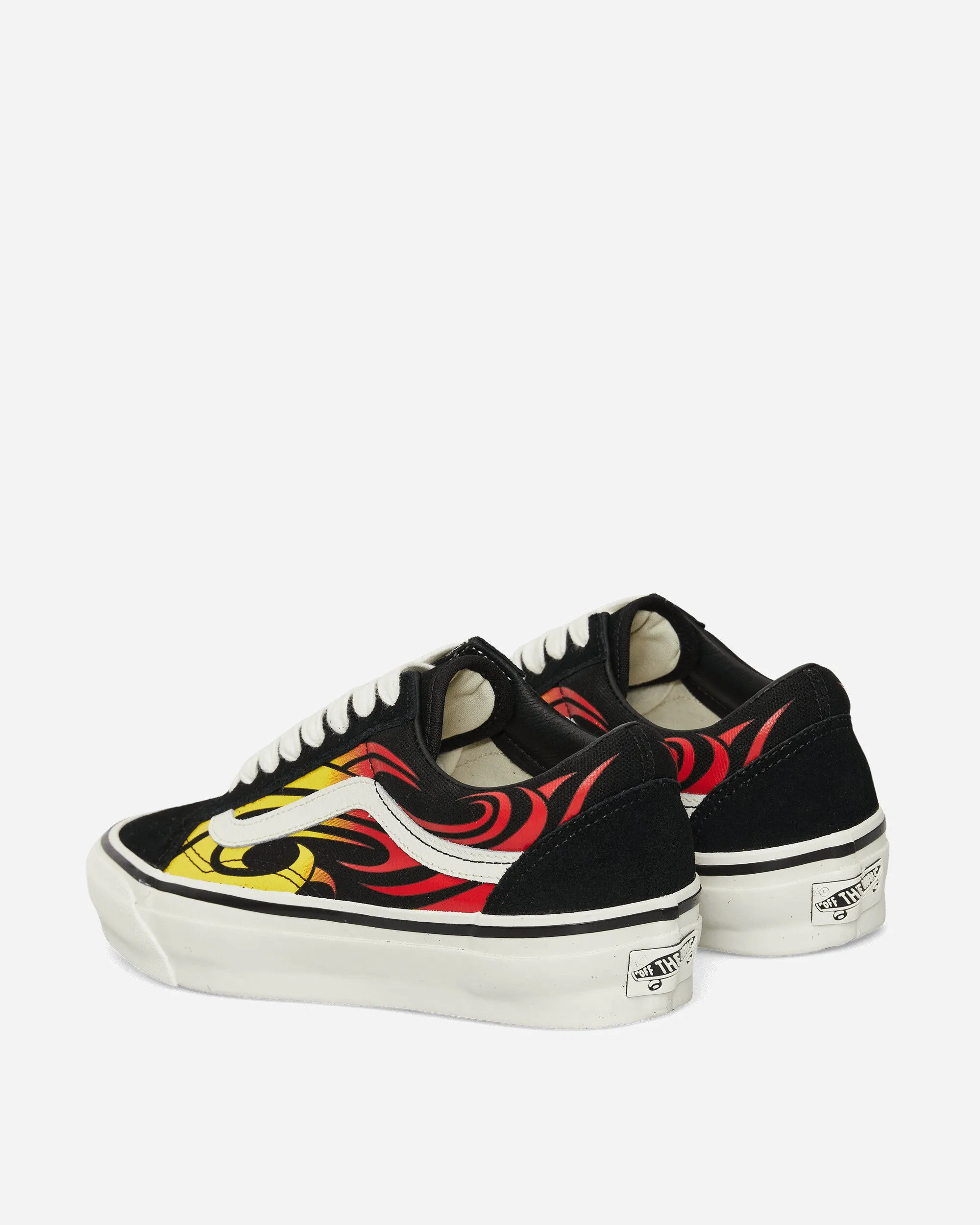 Knit Fabric Noise Reducing Sole Premium Old Skool Y2K Flame Sneakers Black / White