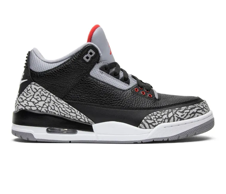 Men's Nike Air Jordan 3 Retro OG (Black Cement 2018) Shock Absorbing TPU All Ground
