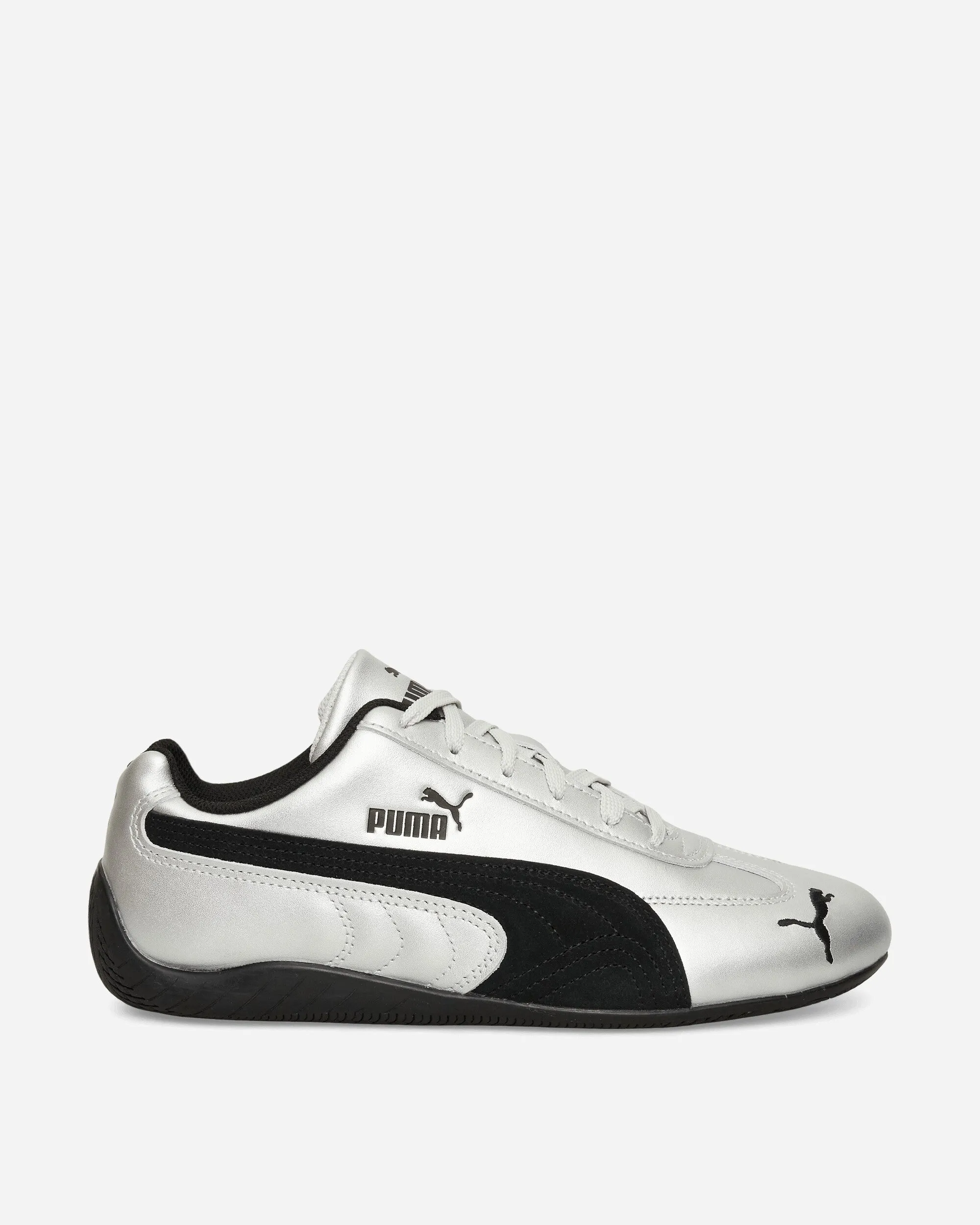 Run Flex Air Cushioned Heel Speedcat Metallic Sneakers Silver / Black