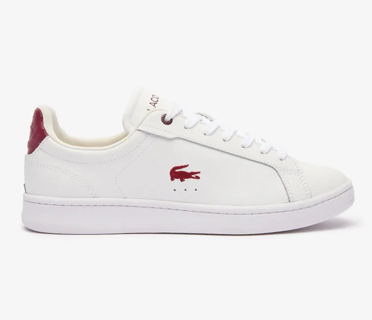 Travel Ready Reinforced Arch Women's Lacoste Carnaby Pro 124 4 SFA (White/Burgundy)