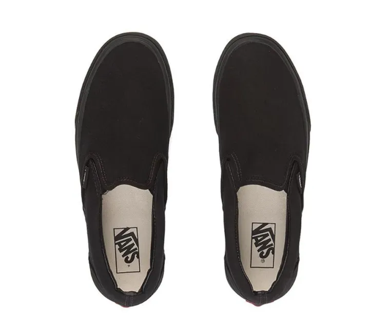 Vans Classic Slip-On (Black/Black) Walking Stitchless Seams