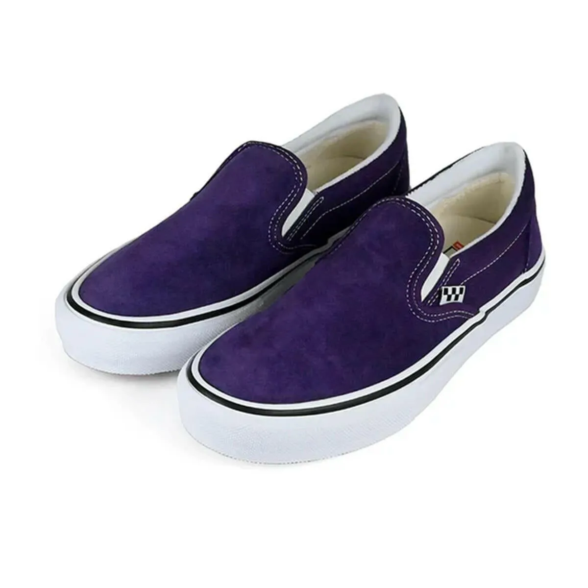 Anti Bacterial Vans - Skate Slip On Shoes Purple/Black