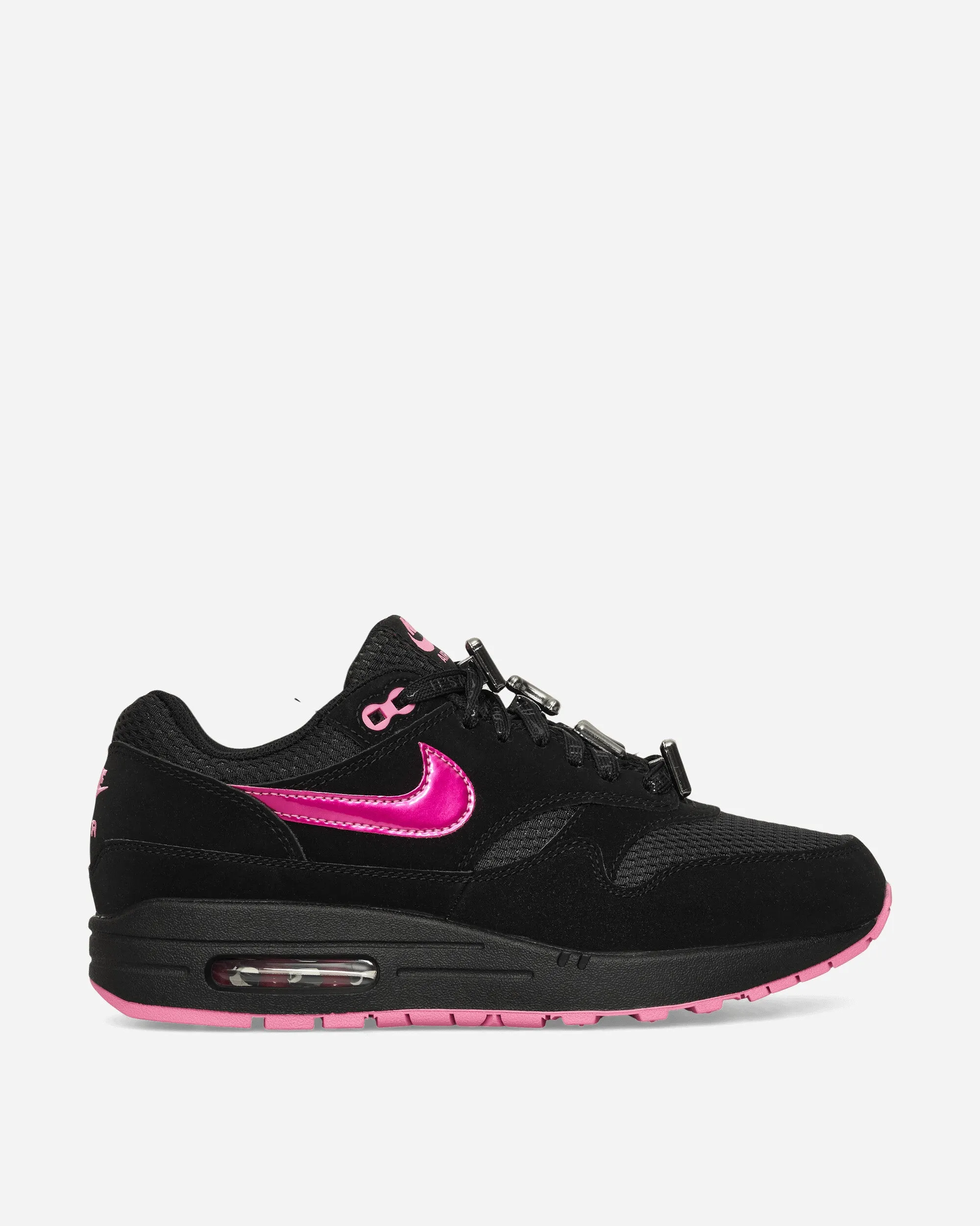 Air Max 1 Premium Sneakers Black / Playful Pink retro look Lightweight Performance