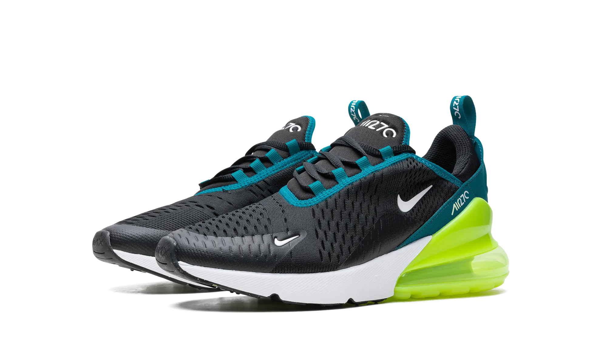 running in a state park shoes retro look Air Max 270 GS "Black Bright Spruce Volt"