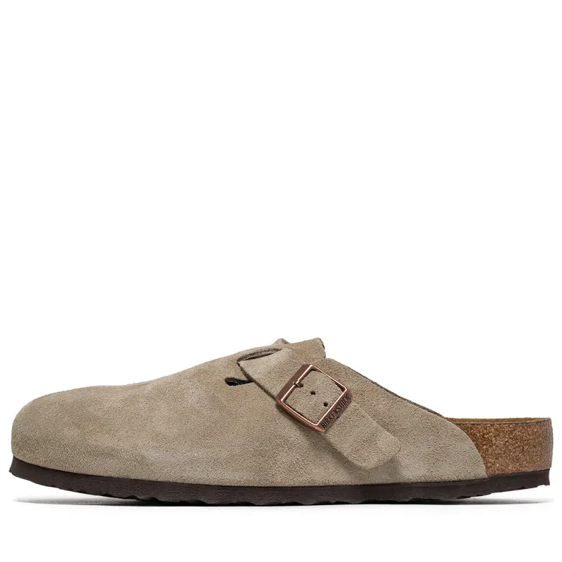 Birkenstock Boston Soft Footbed Suede - Taupe Quick Comfort Fit
