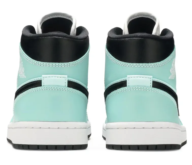 Eco Friendly Insoles foldable Womens Nike Air Jordan 1 Mid (Aqua Blue Tint)