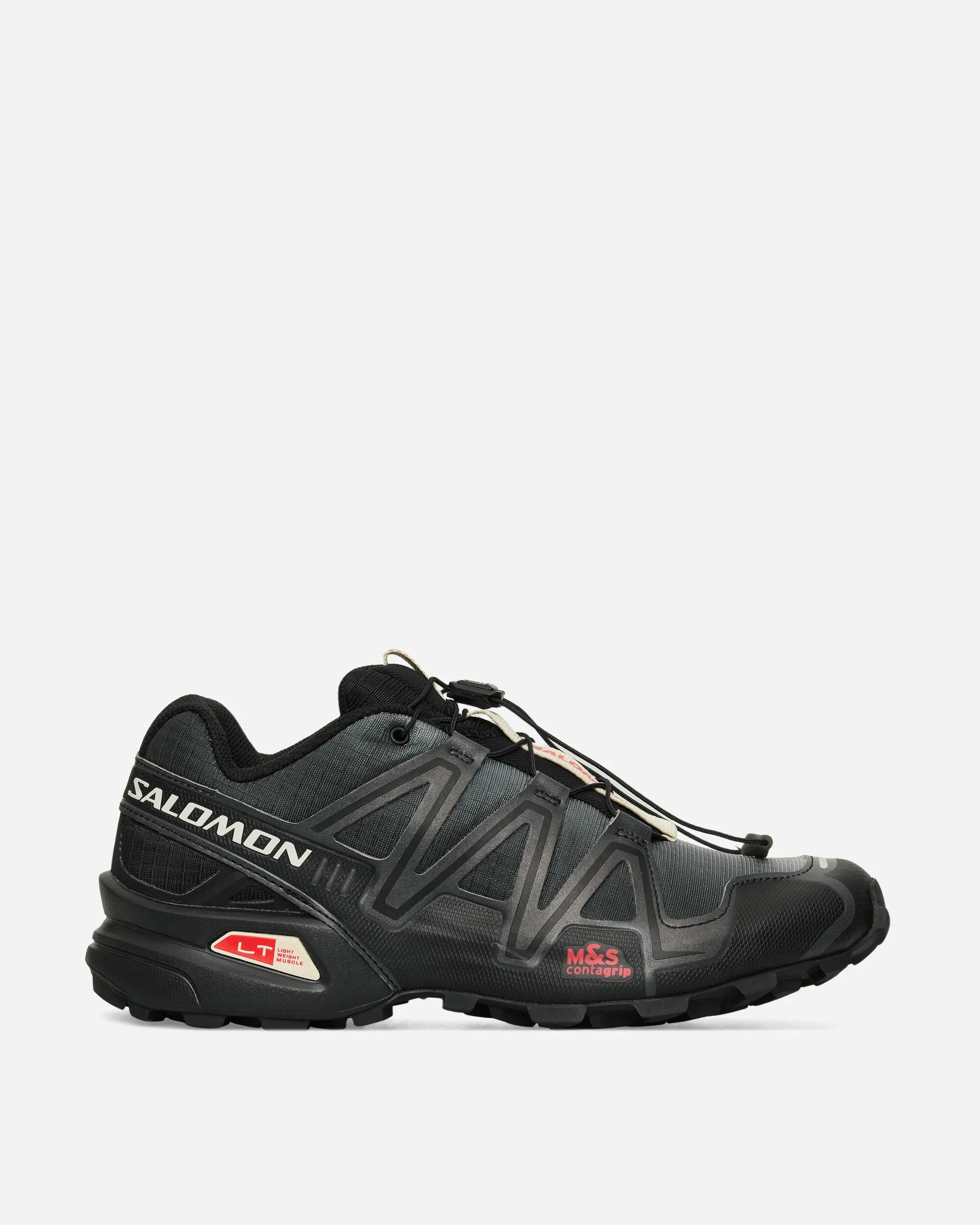 Style Casual Recycled Material Speedcross 3 Dual Aura Sneakers Black / Vanilla Ice / Red