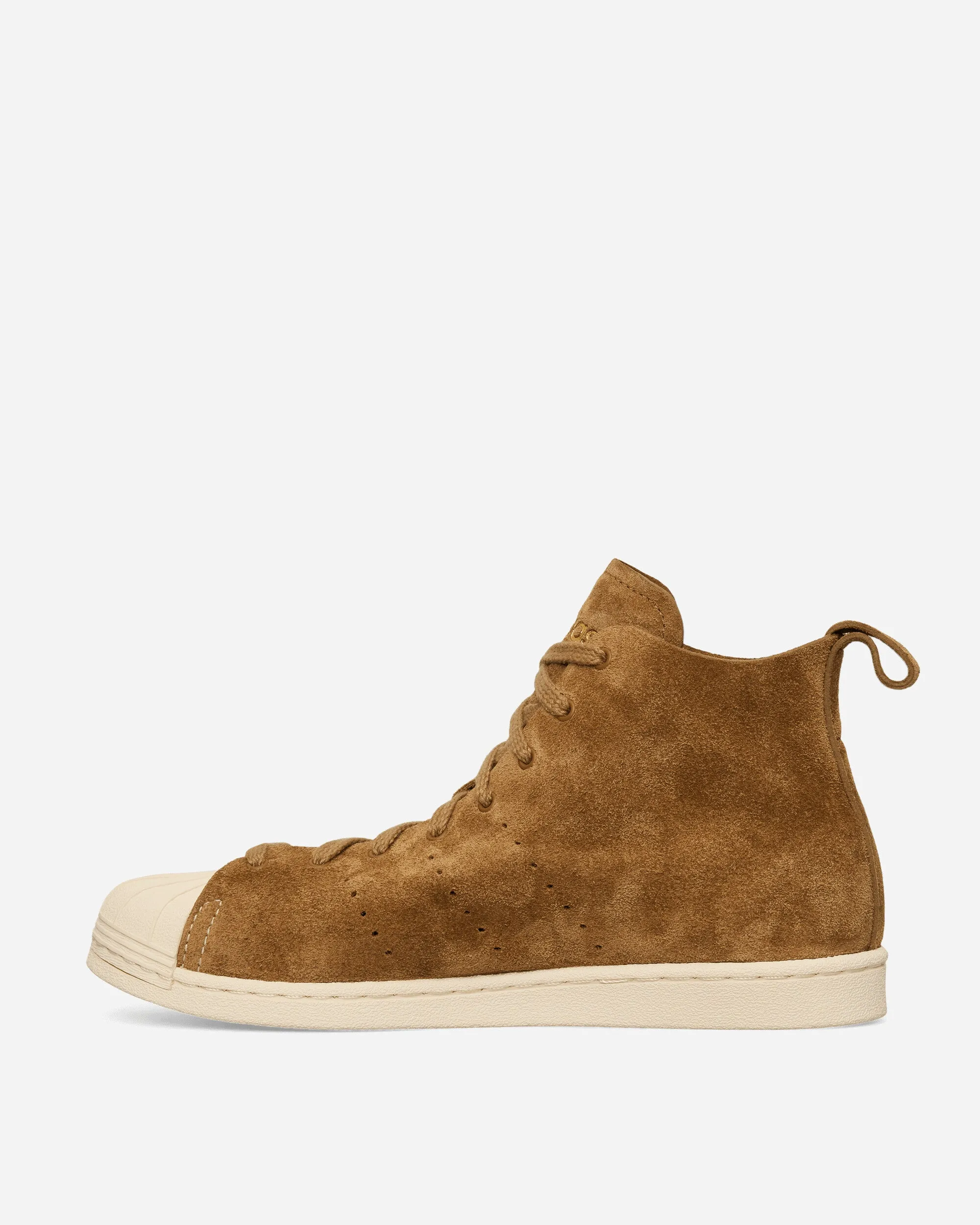 Wales Bonner Superstar High Sneakers Brown / Wonder White Abrasion Resistant Toe Caps