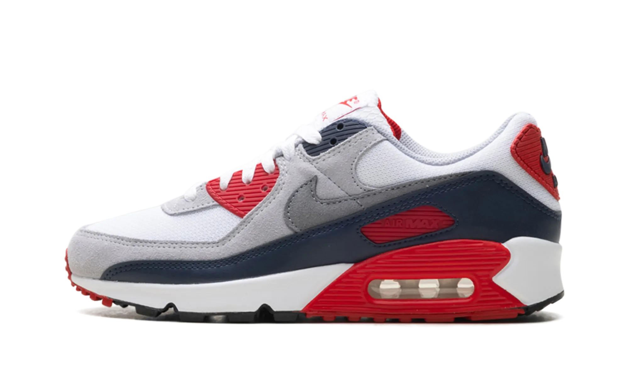endurance - training shoes cross - country versatility AIR MAX 90 "White/Cool Grey-university Red"
