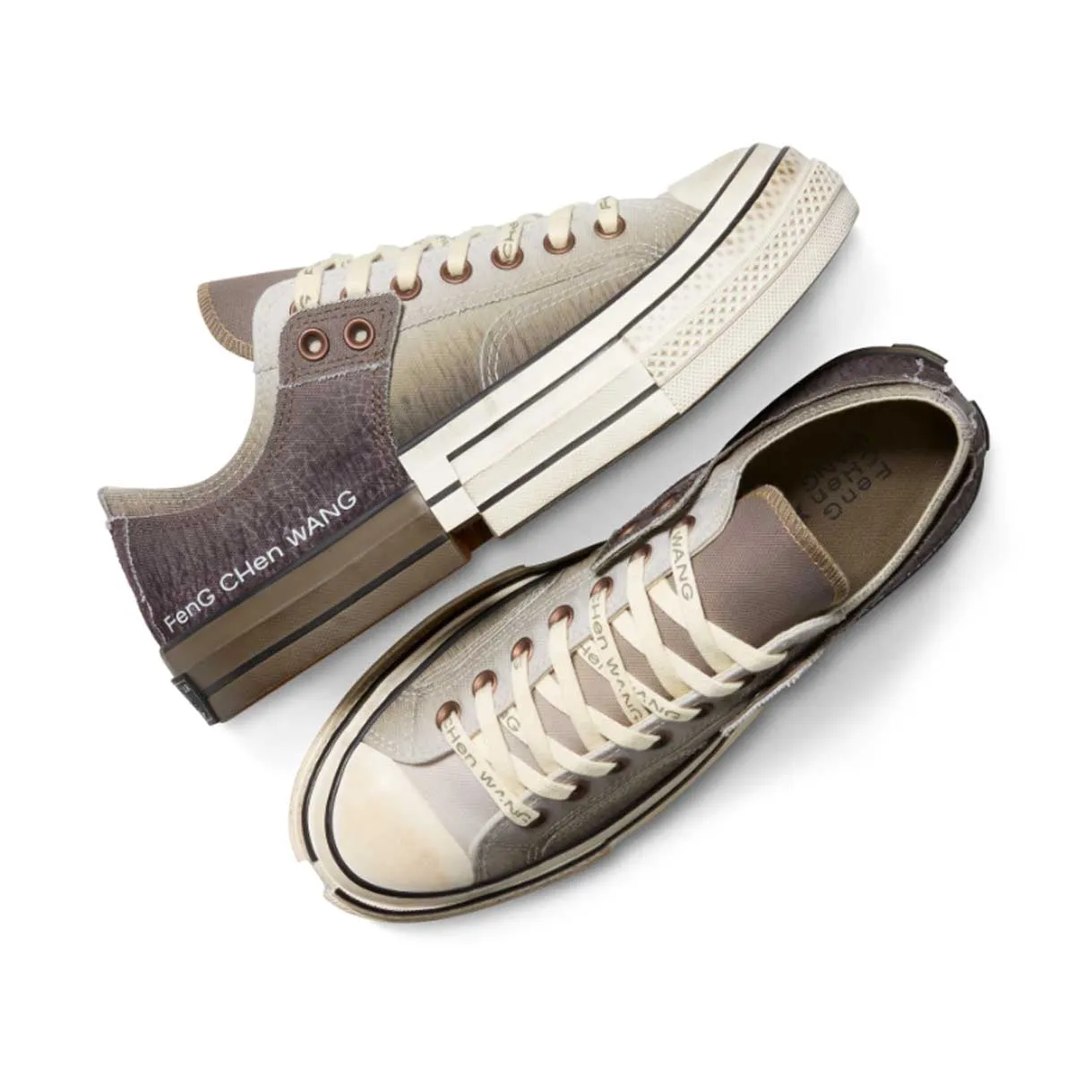 Seamless lining   Feng Chen Wang 2-in-1 Chuck 70 Low Top 'Brown Egret'