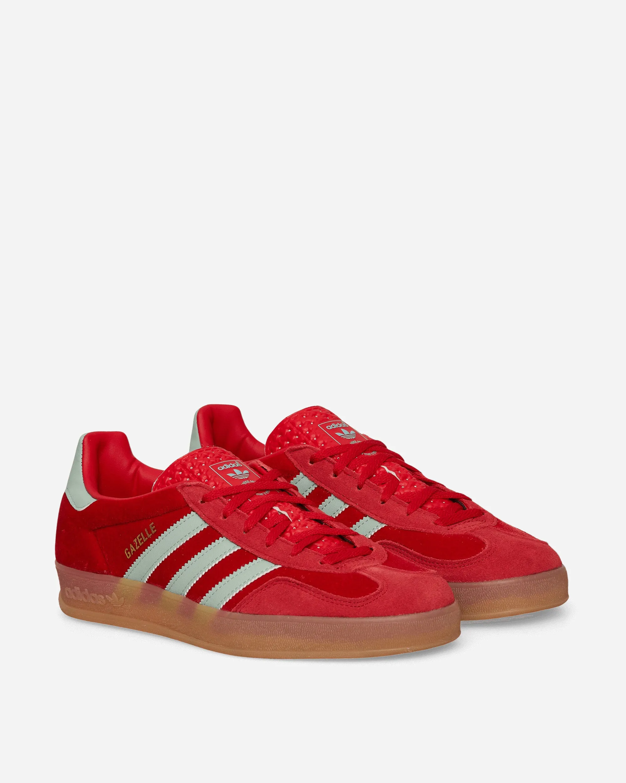 Women's Gazelle Indoor Sneakers Better Scarlet / Hazy Green Airflow channels Versatile Design