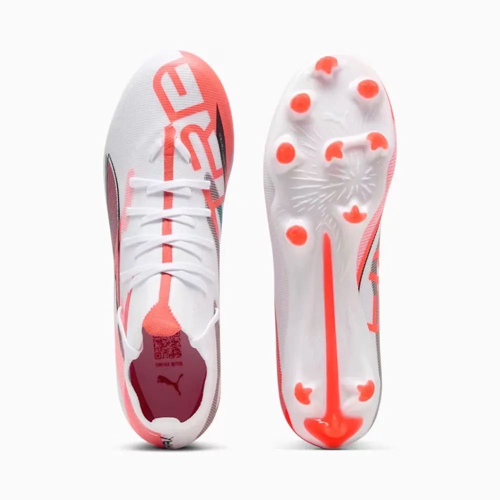 Puma Ultra 5 Match  FG/AG Women's Football Boots (White/Black/Glowing Red) Smart Look Shop Day