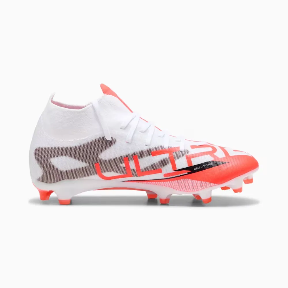 Soft Support Puma Ultra 5 Match  FG/AG Women's Football Boots (White/Black/Glowing Red)
