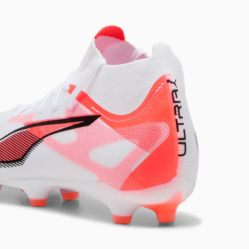 Puma Ultra 5 Match  FG/AG Women's Football Boots (White/Black/Glowing Red) Speed Walk
