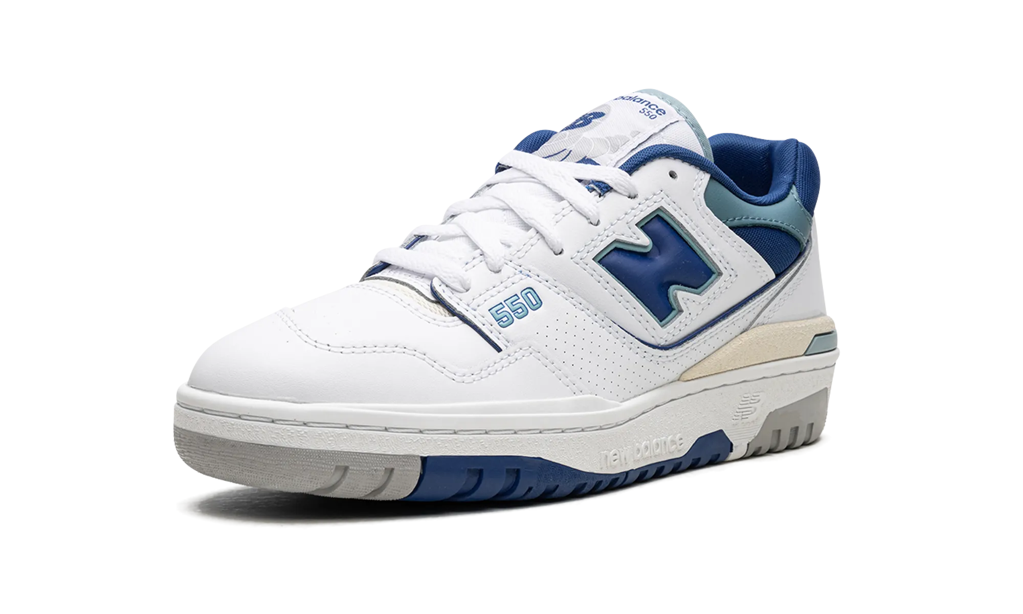 550 "White Blue Groove" Smooth - finish gel - filled - feature shoes