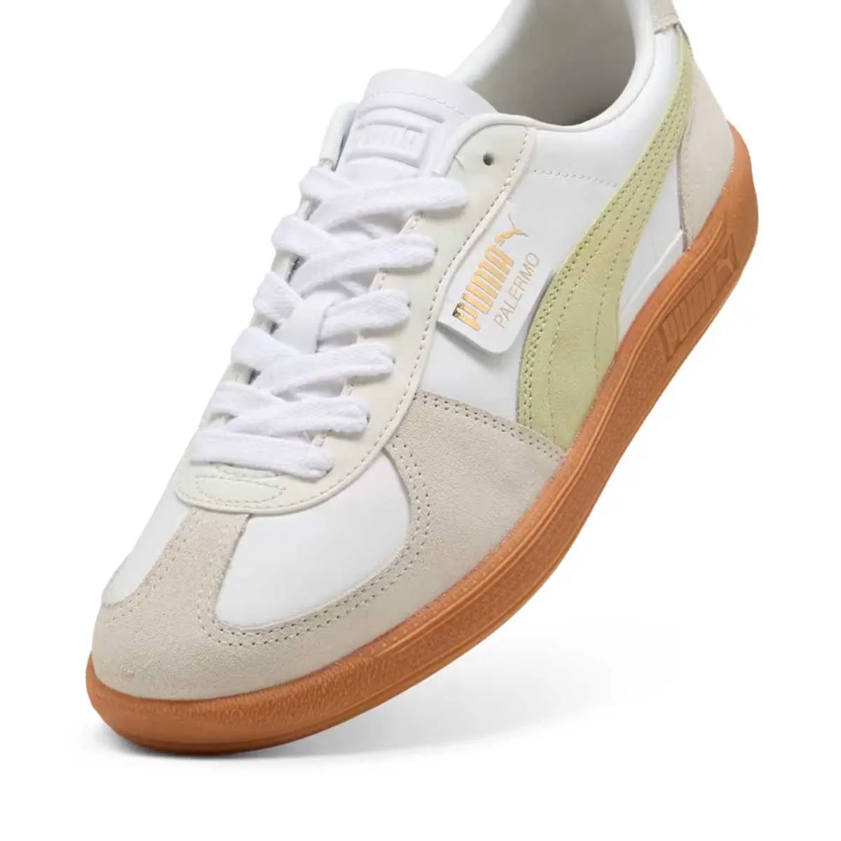 Palermo Leather 'Puma White Pistachio Green' least party tennis shoes