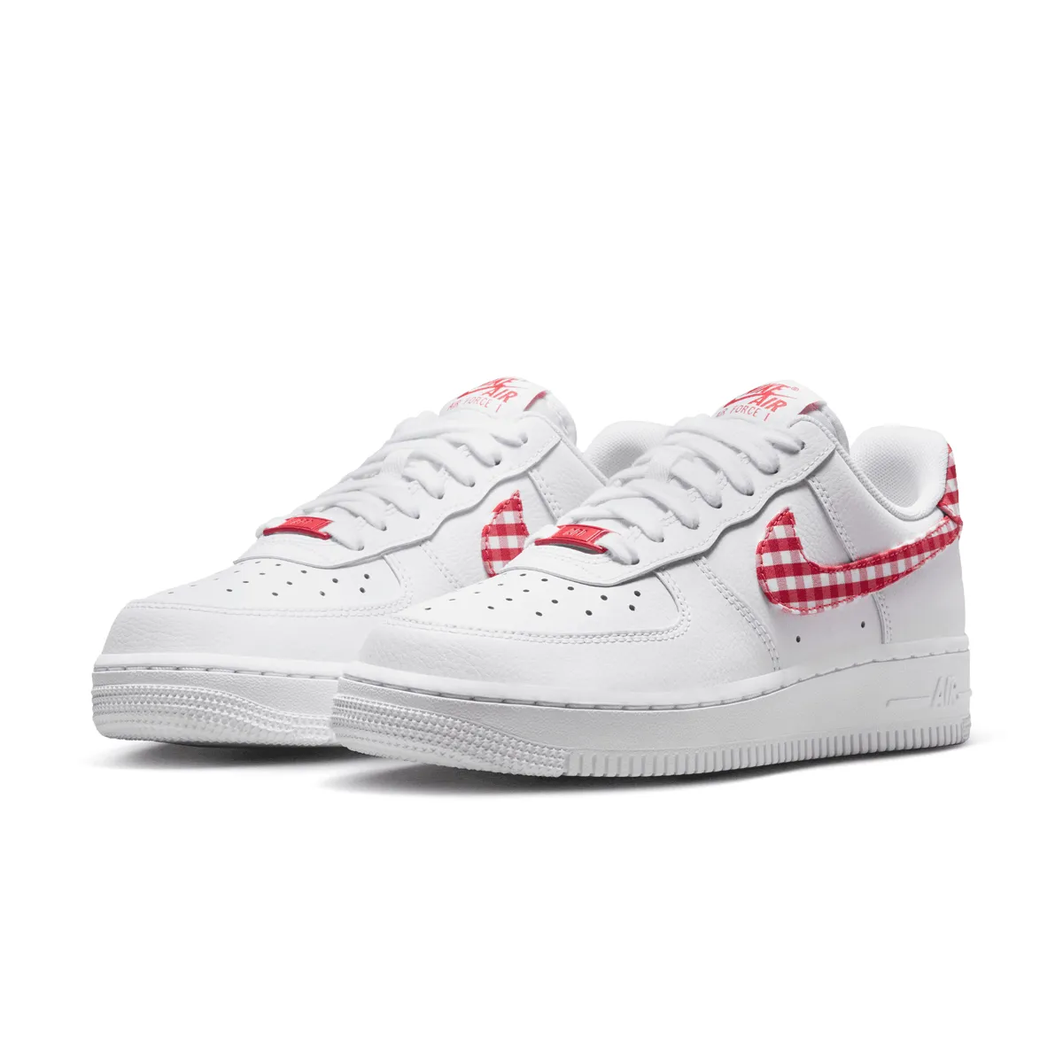 Wmns Air Force 1 ??07 'Gingham Red' Ergonomic Design