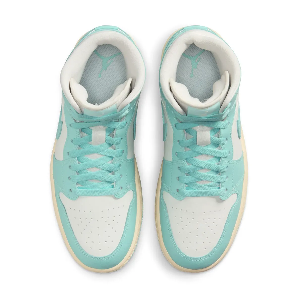 Elevated Sole leather - type Wmns Air Jordan 1 Mid 'Light Dew Muslin'